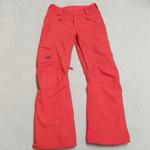 North Face orange snowpants